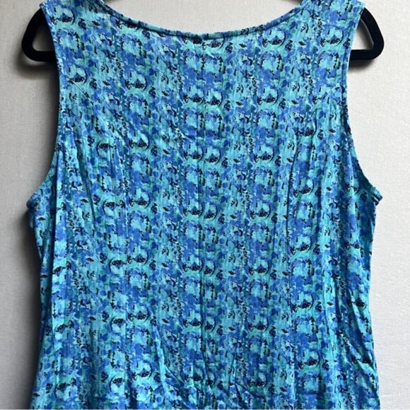 Blue Sky linen bamboo floral sleeveless dress Sz M - Picture 3 of 14